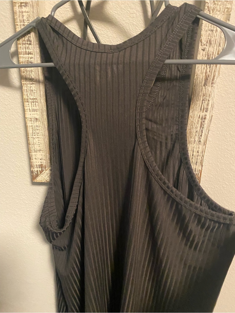 Gray Ribbed Racerback Tank Top - Women - Picture 5 of 6